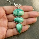 Natural Turquoise Pendant Silver Necklace