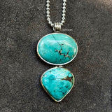 Natural Turquoise Pendant Silver Necklace