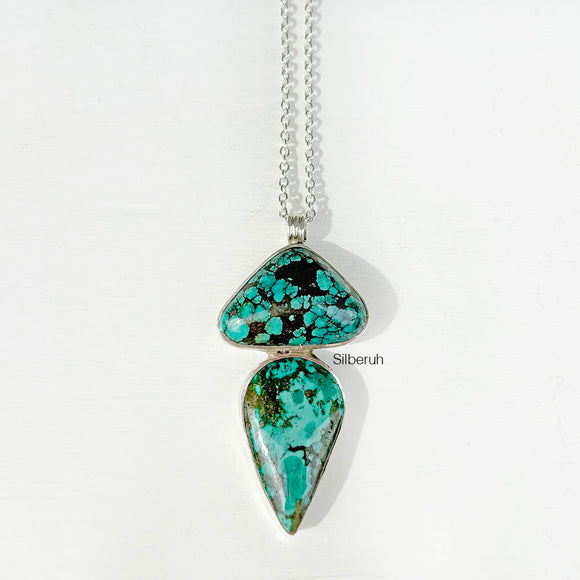 Natural Turquoise Silver Necklace