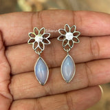 Opalite Phool Silver Earring