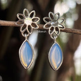 Opalite Phool Silver Earring