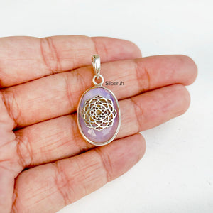 Opalite Sahasrara Chakra Silver Pendant