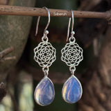 Opalite Sahasrara Chakra Silver Earring