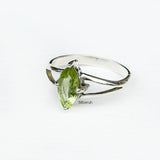 Peridot Marquise Silver Ring