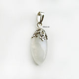 Rainbow Moonstone Marquise Filigree Silver Pendant