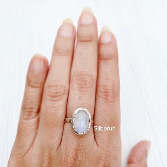 Original Natural Moonstone S925 Sterling Silver Jewelry Rings Handmade  Vintage Indian Jewelry For Women - AliExpress