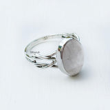 Rose Quartz Knot Silver Ring