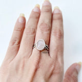 Rose Quartz Knot Silver Ring