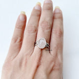 Rose Quartz Knot Silver Ring