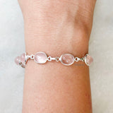 Rose Quartz Silver Bracelet