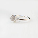 Rose Quartz Stacking Silver Ring