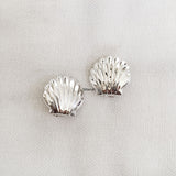 Seashell Silver Clip on Earring