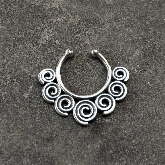 Septum Spiral Silver Nose Ring