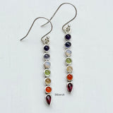 Seven Chakra Silver Earring