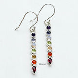 Seven Chakra Silver Earring