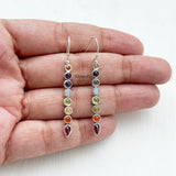 Seven Chakra Silver Earring