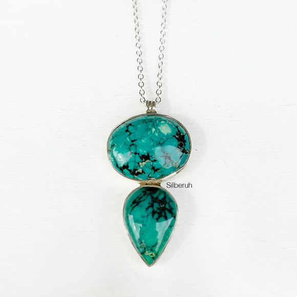 Silver Natural Turquoise Necklace