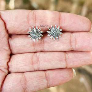 Sunflower Silver Stud