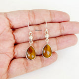 Tiger's Eye Drop Silver Earring