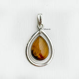 Tiger's Eye Drop Silver Pendant