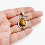 Tiger's Eye Drop Silver Pendant