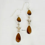 Tiger's Eye Lotus Silver Earring