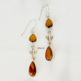 Tiger's Eye Lotus Silver Earring