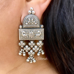 Tribal Oxidised Silver Earring