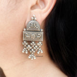 Tribal Oxidised Silver Earring