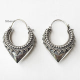 Tribal Silver Bali Hoop Earring