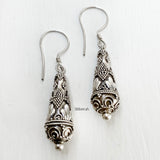 Tribal Silver Drop Earring