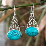 Turquoise Knot Silver Earring