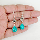 Turquoise Phool Silver Earring