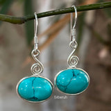 Turquoise Swirl Silver Earring