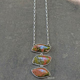 Unakite Silver Necklace