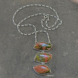 Unakite Silver Necklace