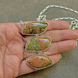 Unakite Silver Necklace