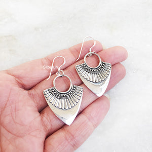 Warrior Silver Tribal Earring