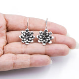 Flower Silver Fixed Hook Earring