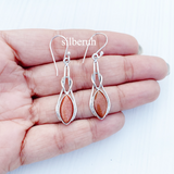 Golden Sunstone Marquise Silver Earring