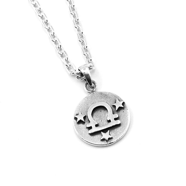 Libra Zodiac Silver Necklace Charm